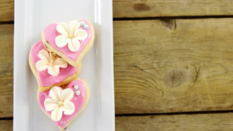 heart shape cookies in tray