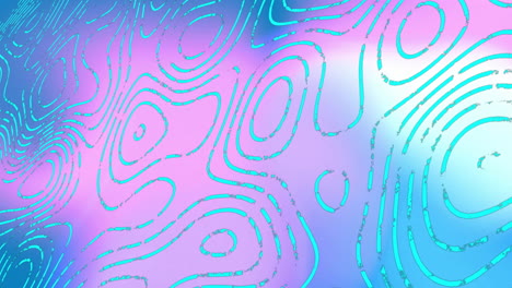 abstract blue and pink contour lines animation over gradient background