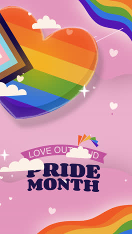 gráfico de movimiento de fondo plano para la celebración del mes del orgullo