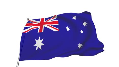 flag of australia in the wind (alpha channel, semi-transparent, loopable)