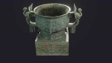 gui food vessel, 11th century bce, cg, camera orbits