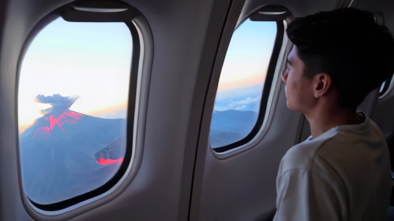 비행기 창문 에서 볼 수 있는 화산