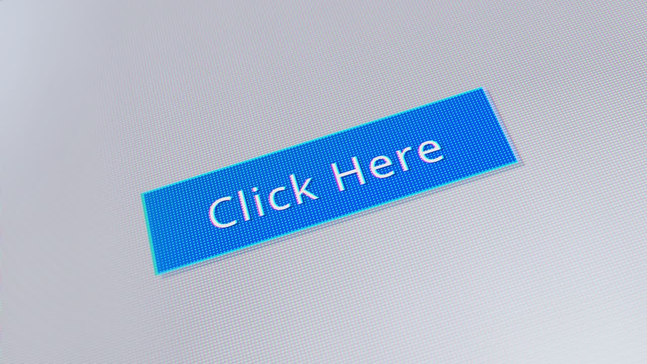 4k loop animation of mouse cursor icon button click here design and mouse clicked click here button