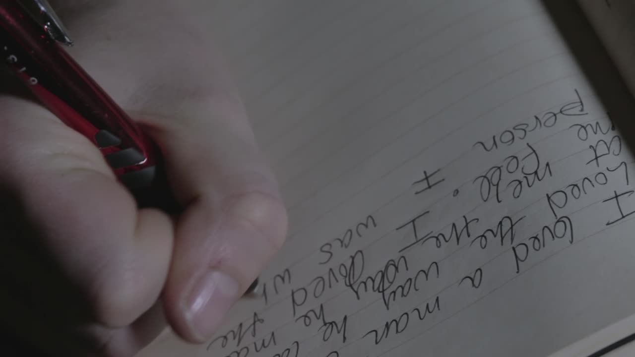 A young woman writes in her diary