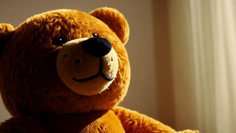 close-up of a brown teddy bear