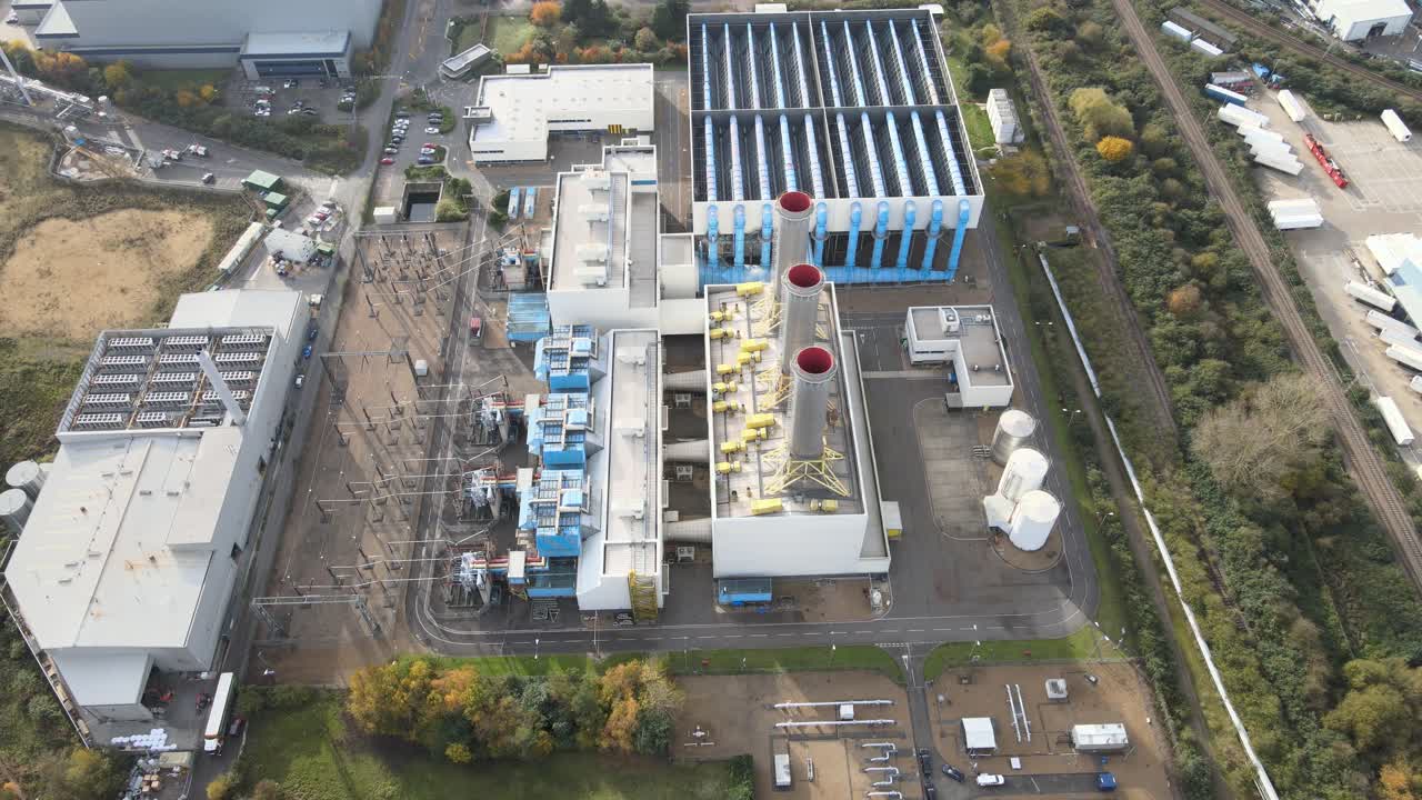 planta de tratamiento térmico avanzado power station hoddesdon hertfordshire reino unido alto punto de vista vista aérea drone