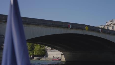 exterior of hotel de ville in paris france shot from river seine in slow motion 1