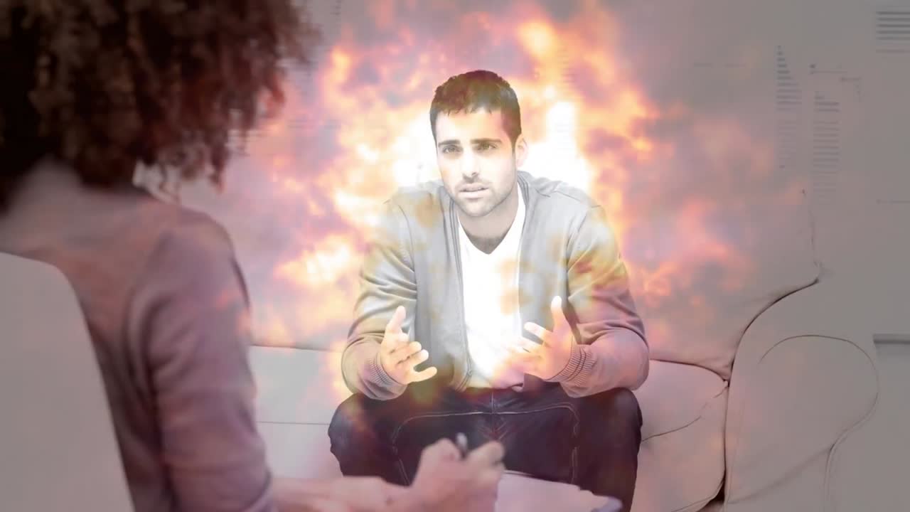 цифровая анимация бизнесмена, взаимодействующего в офисе 4k