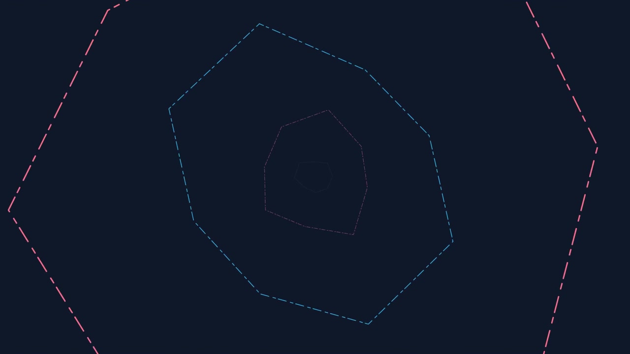 Abstract Pulsing Geometric Shapes Animation on Dark Background