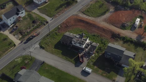 tornado dañado casa aérea drone vista