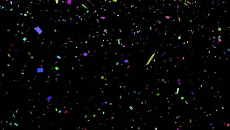 Animation-of-confetti-falling-over-black-background