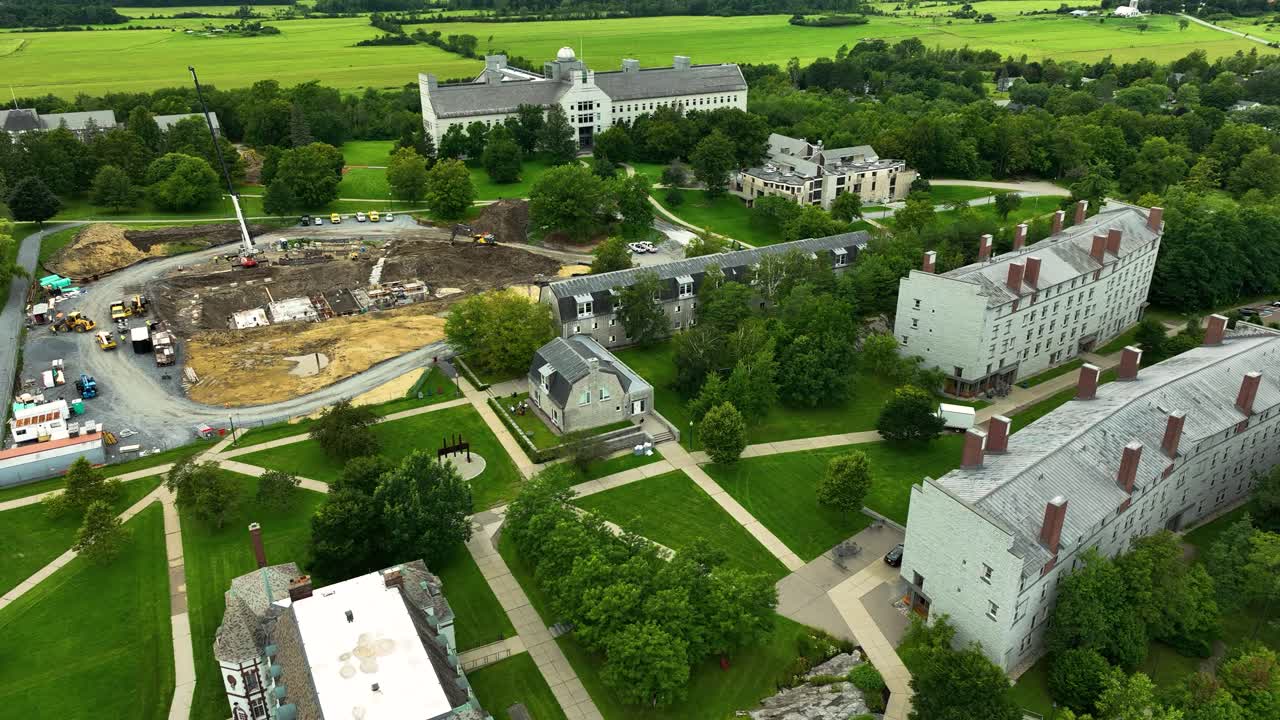 Track forward over Middlebury's Vermont campus