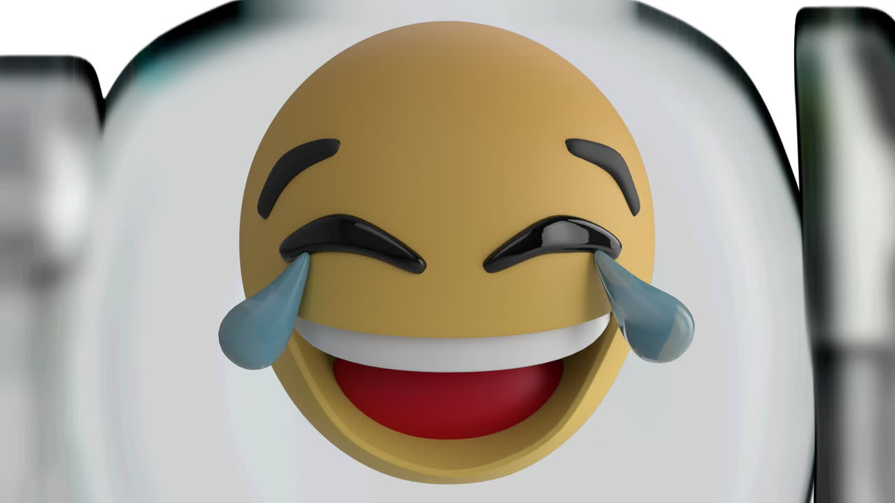 animación de emojis de cambio en fondo blanco y marrón