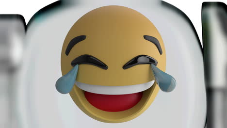 animation of change emojis on white and brown background
