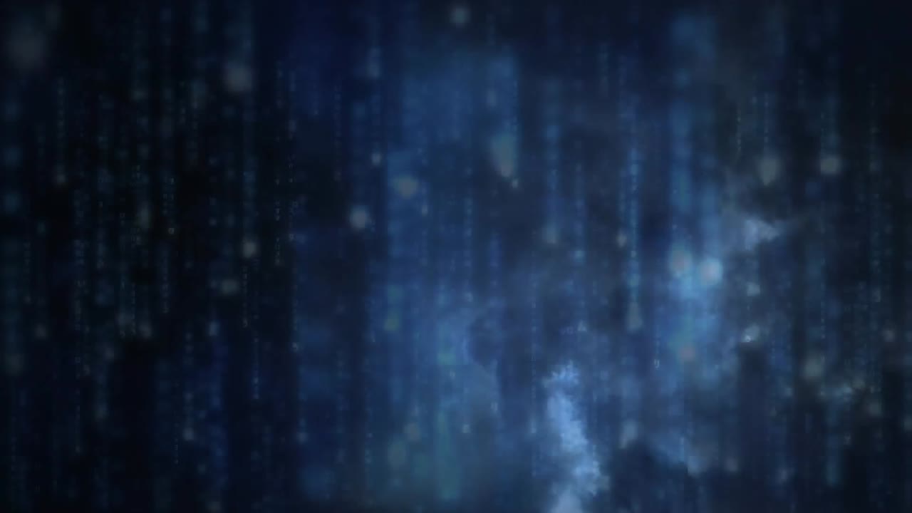 Animation of spots falling over dark clouds and storm