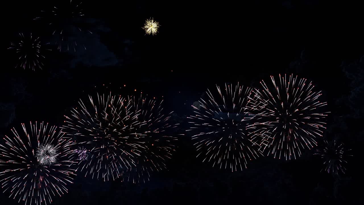 4k real colorful fireworks show festival in the sky display bokeh lights in the night sky national