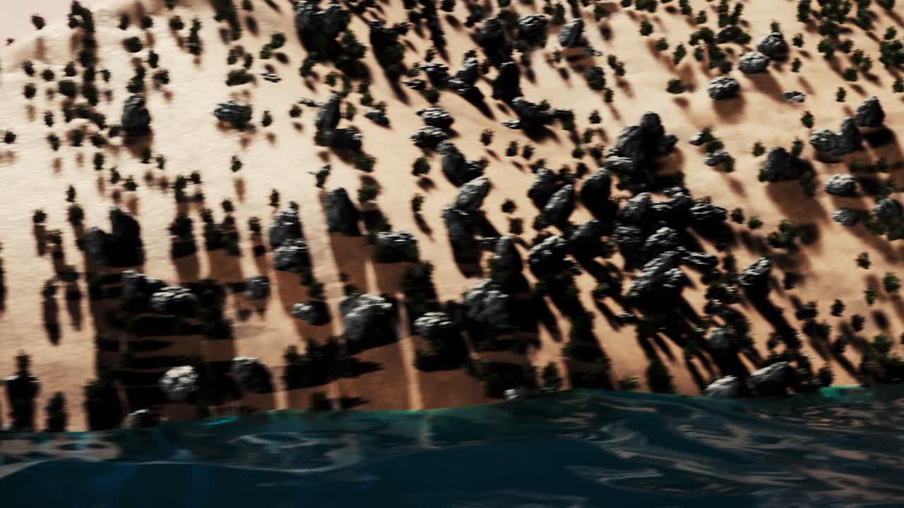 vista aérea de una costa desértica