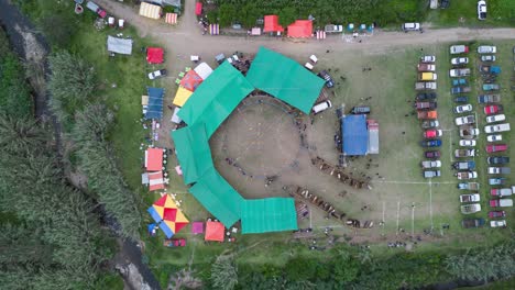 aerial view show rodeo oaxaca mexico , 21 september 2022