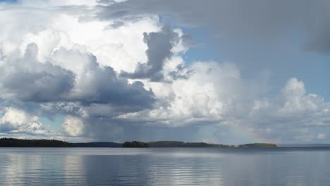 storm cloud cumulus time lapse over nasijarvi lake finland