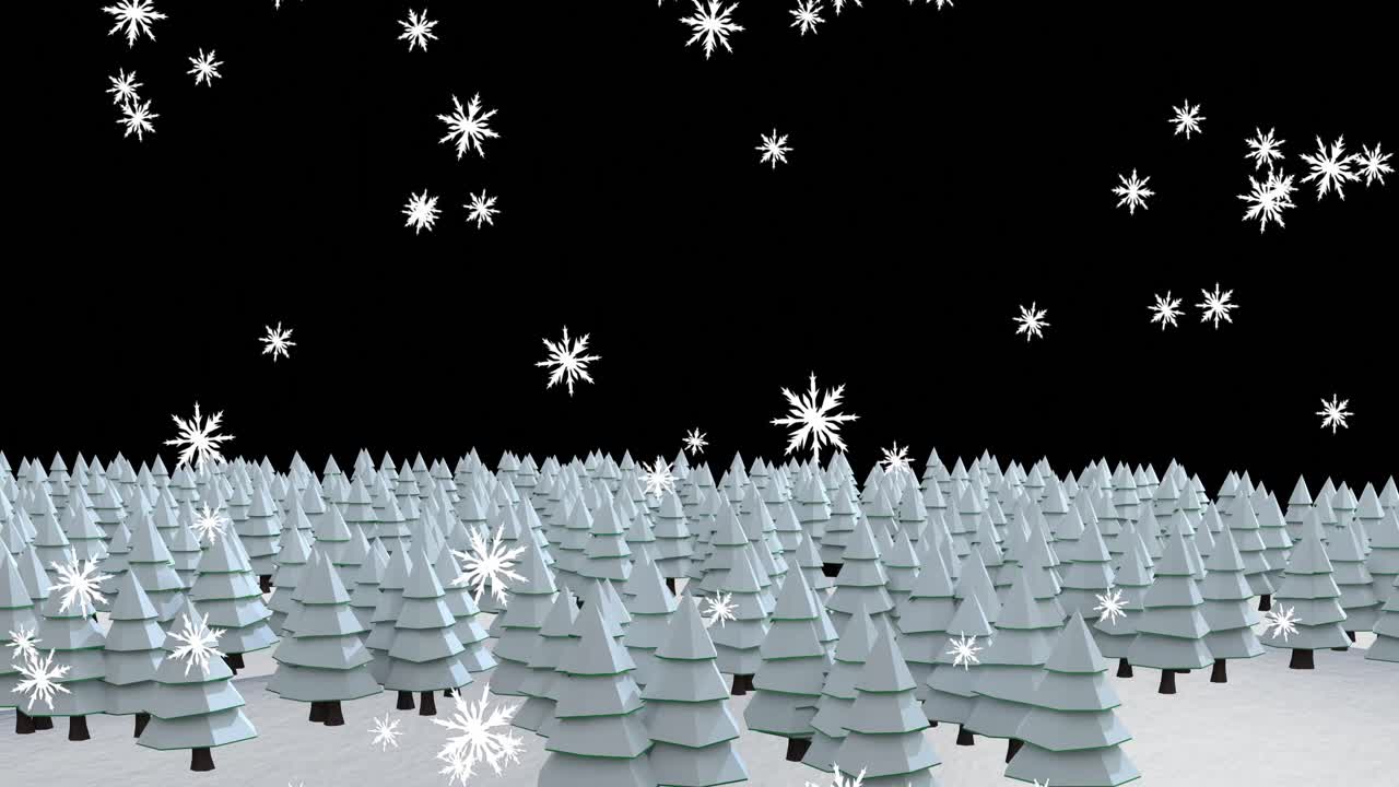 겨울 풍경 에서 소나무 위 에 내리는 눈 의 애니메이션