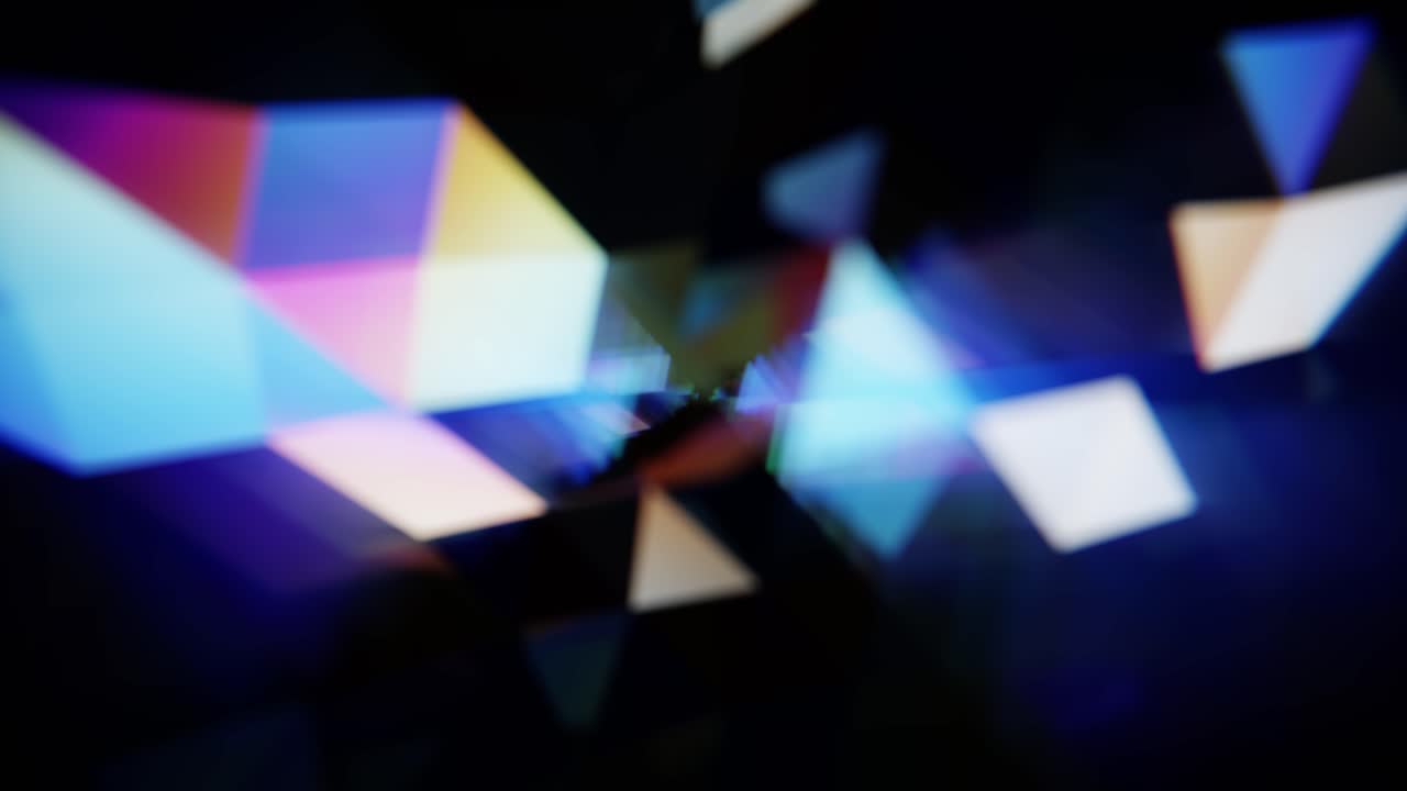 Forme geometriche astratte dinamiche con effetto luce bokeh colorato