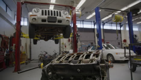 engine repair in auto shop at high school