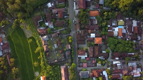 Hermosa-Vista-Aérea-Del-Pequeño-Pueblo-De-Bali