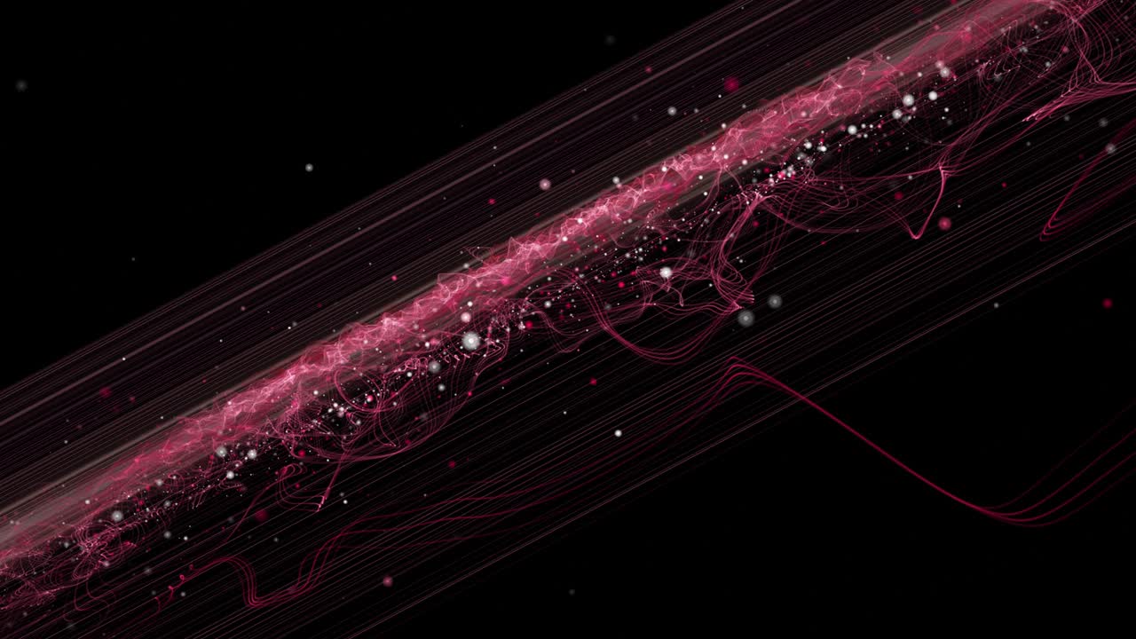 Powerful animation with wave object and particles on stripes in slow motion, 4096x2304 loop 4K