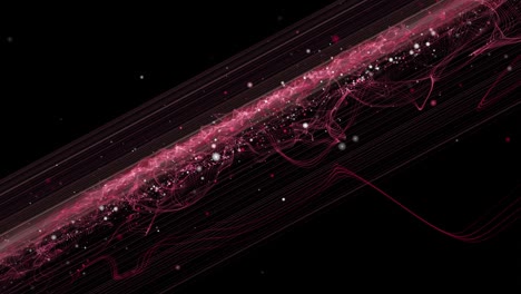animación potente con objeto de onda y partículas en rayas en cámara lenta, 4096x2304 bucle 4k