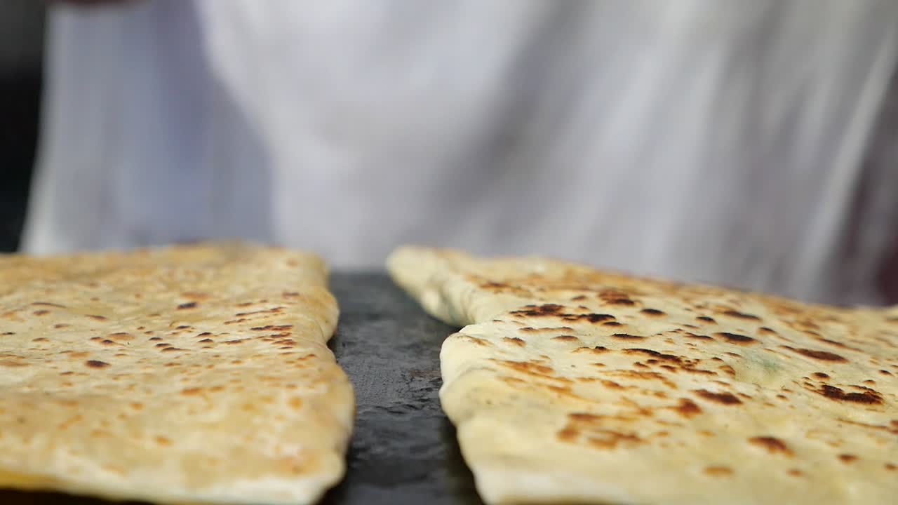 Cooking traditional flatbread