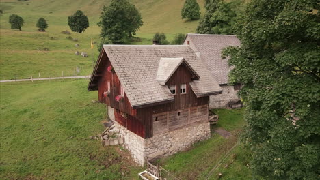picturesque rural house in a green landscape