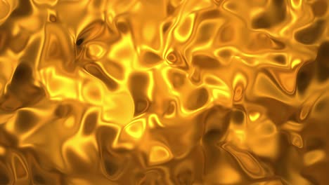 golden wave liquid background. glamour satin lava texture 3d rendering loop 4k