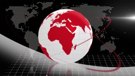 Animación-Del-Procesamiento-De-Datos-Sobre-El-Globo-Y-El-Mapa-Mundial