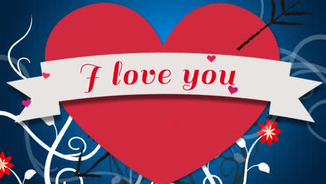 Animation-of-red-heart-and-I-Love-You-on-blue-background-