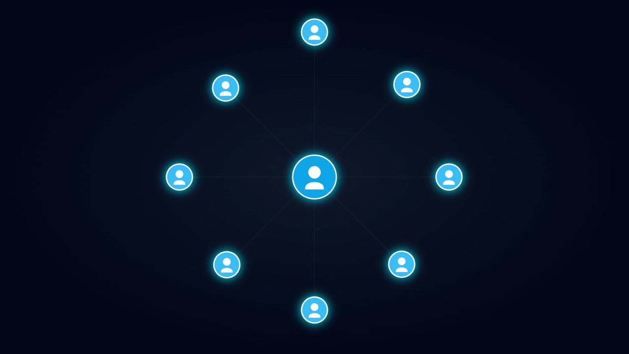 Grafica di Connessione di Rete Digitale con Icona Utente Centrale