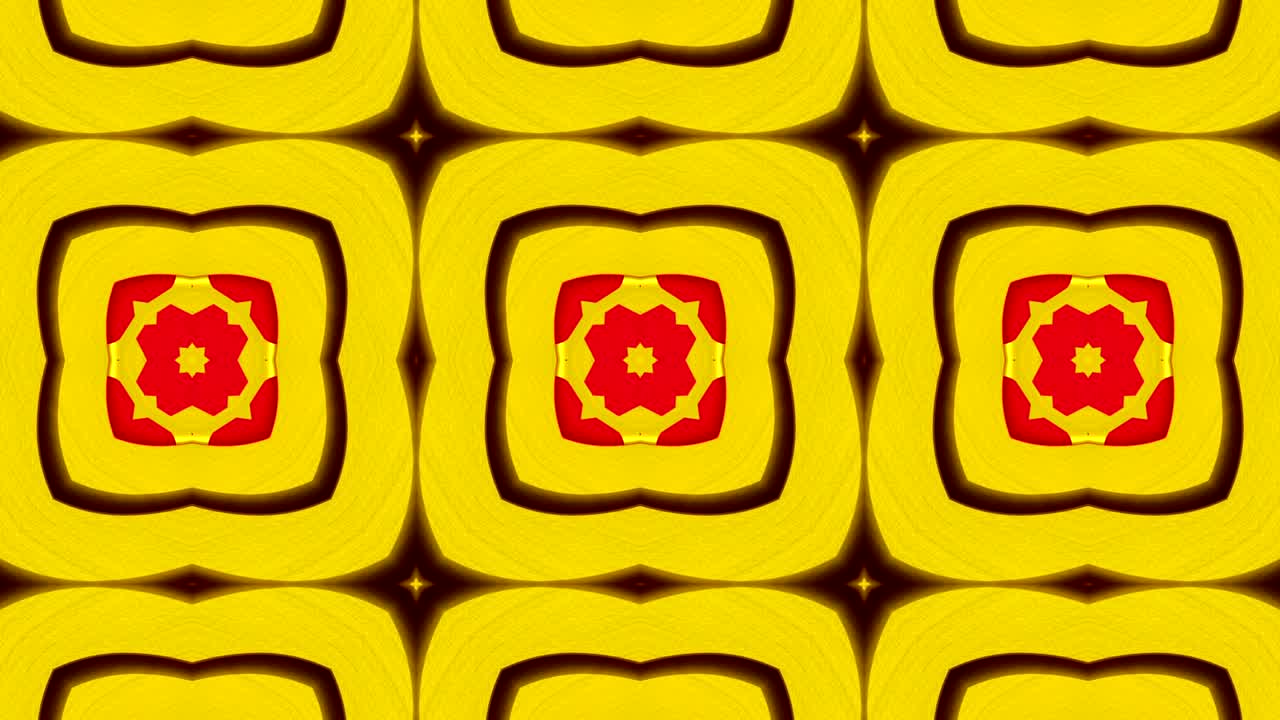 3d Looped abstract gold colored kaleidoscope or mandala.