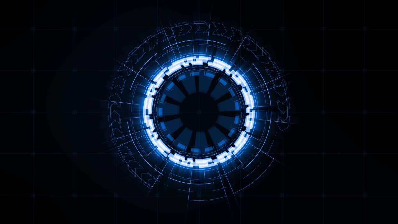 Blue circle futuristic technology rotation on dark blue abstract background, future concept