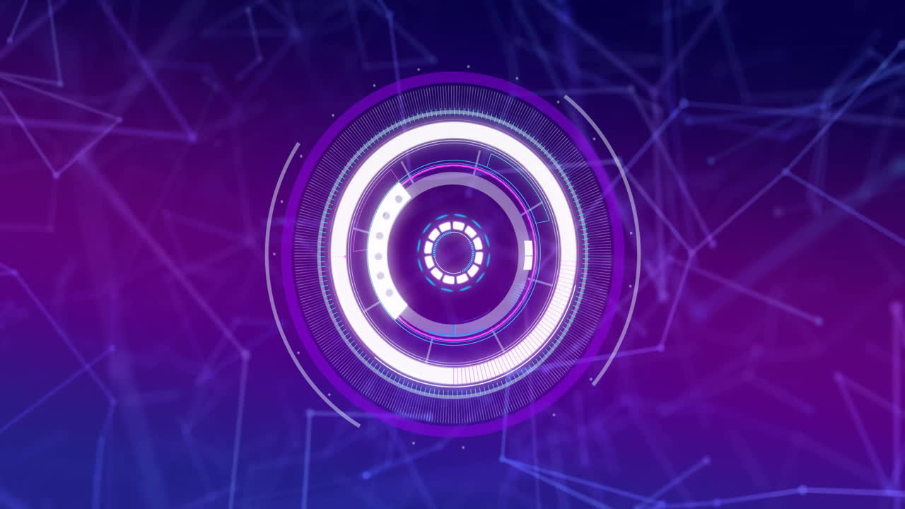 animación de escaneo de alcance y conexiones en fondo negro