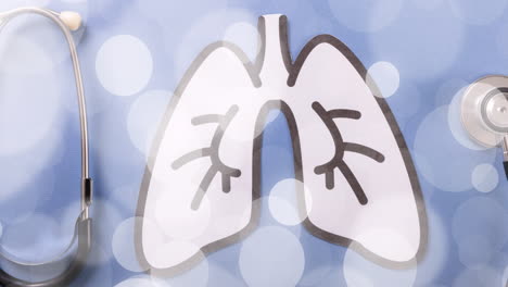 animation of spots over lungs and stethoscope