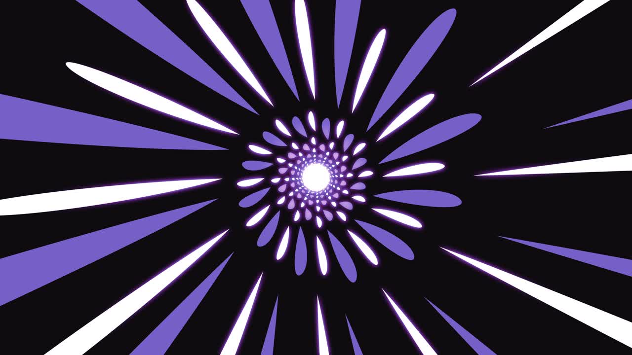 Animazione astratta con linee viola arrotondate, sfondo sferico elegante in loop.