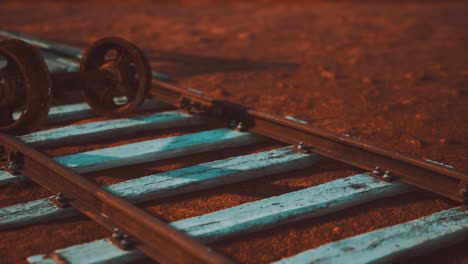 abandoned railway tracks in the desert