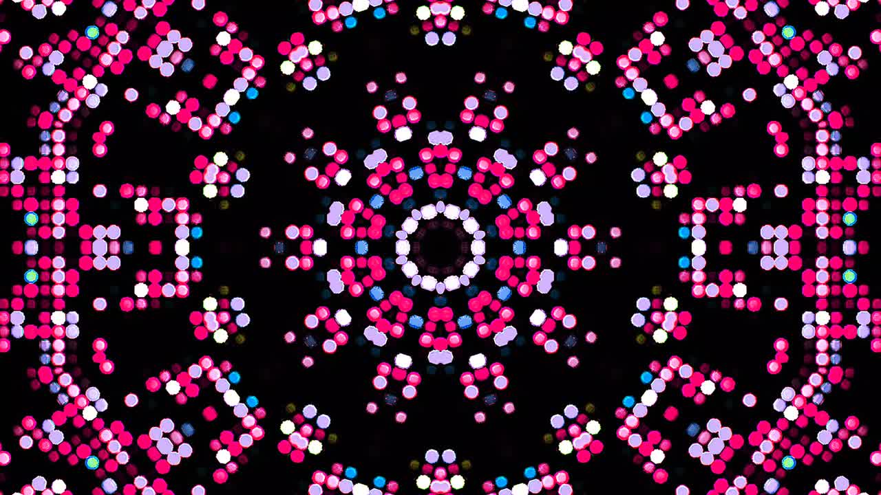 아름답고 추상적인 칼레도스코프, 빛나는 빛, 미묘한 움직임을 조절하는 빛.