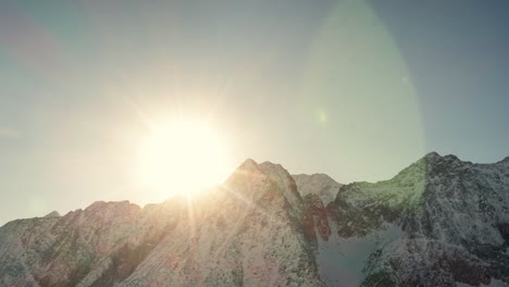 Aerial-drone-shot-of-Italian-Mountains-in-Wintertime-before-Senset