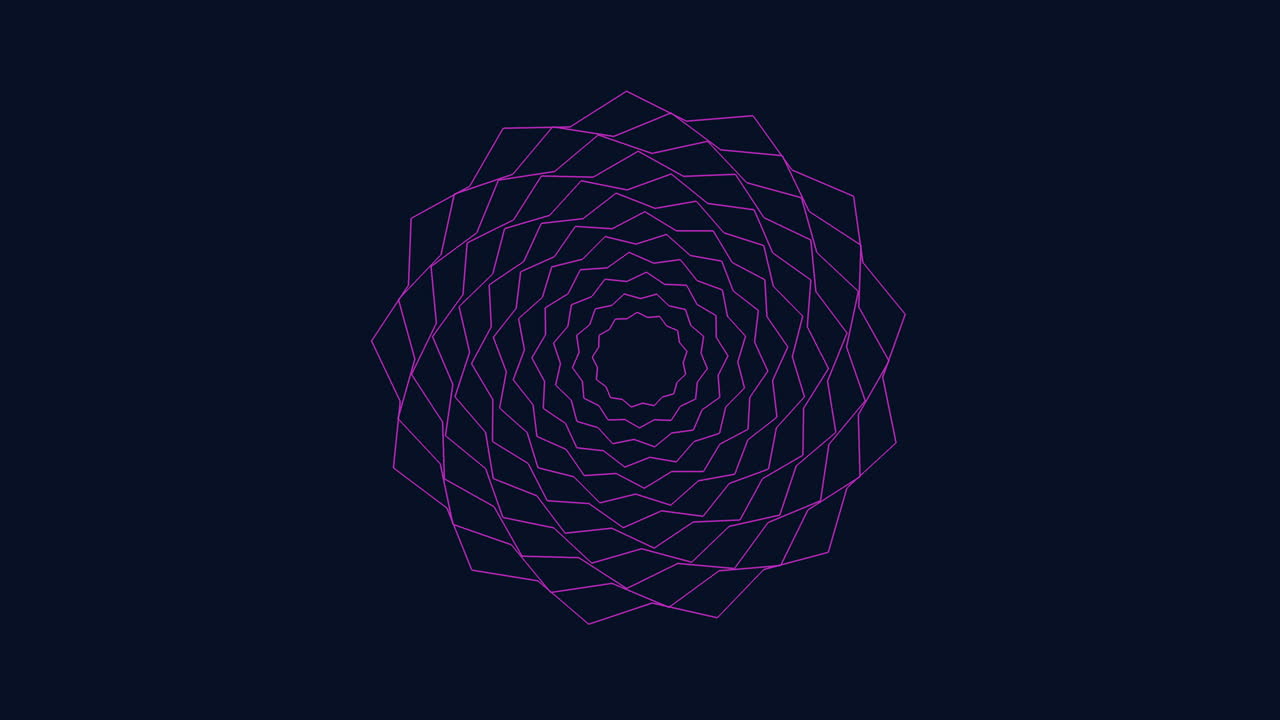 patrón geométrico dinámico círculos intrincados y líneas intersectantes en púrpura y azul