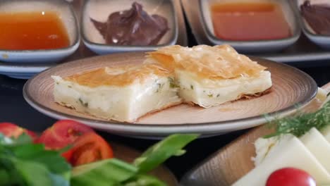 turkish breakfast with cheese pastry