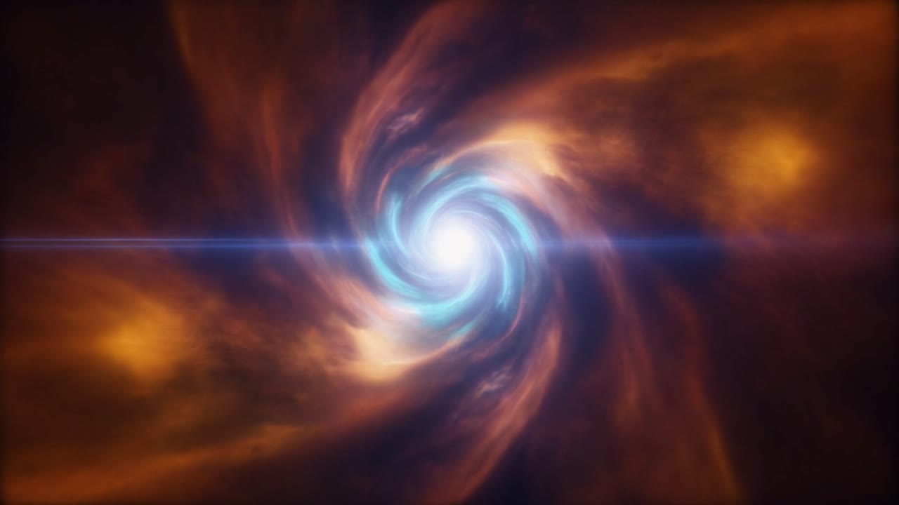 Dynamic Abstract Cosmic Energy Vortex with Lens Flare