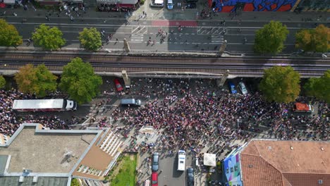 Gorgeous-aerial-top-view-flight-CSD-Pride-Love-Parade-2023-in-city-Berlin-Germany-Summer-day