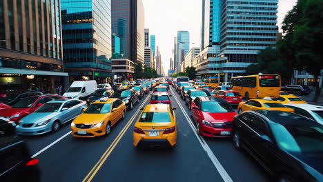 driving through heavy city traffic