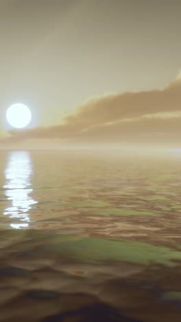 puesta de sol sobre un mar tranquilo
