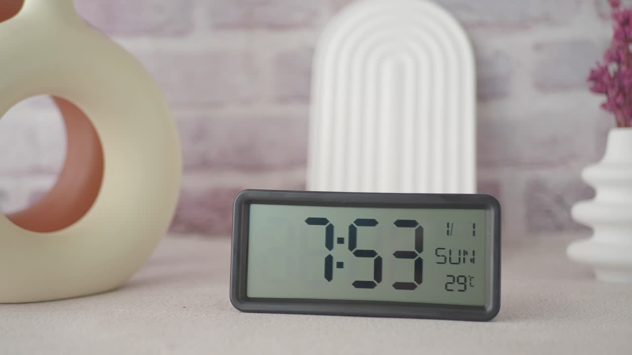 Stylish Modern Digital Clock with Decor